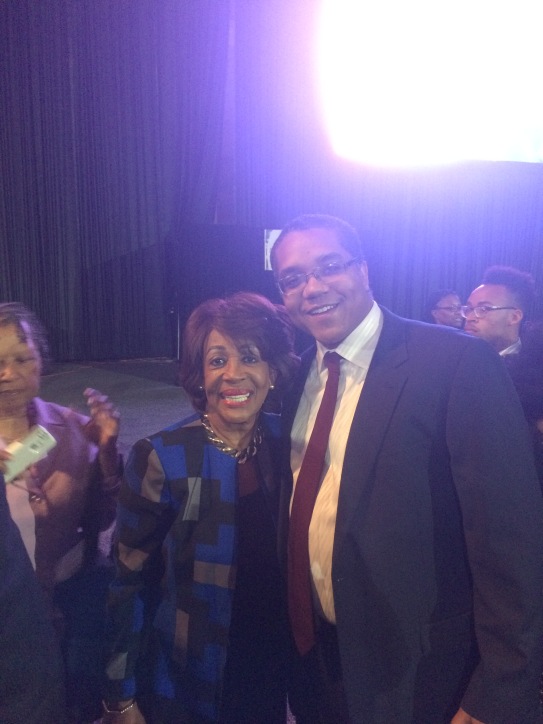 Stephen McDow with Congresswoman Maxine Waters (D-CA)